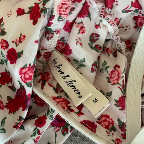 For Love Lemons Melrose Dress Floral Ruched Dress Medium - Picture 12 of 16